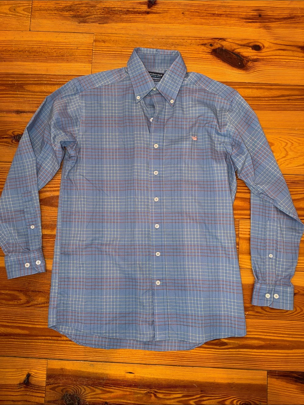 Southern Marsh Light Blue Plaid Button-Down Shirt